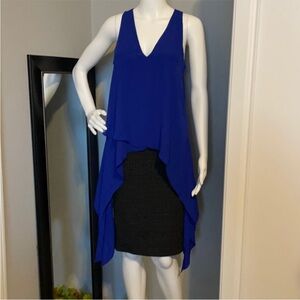 BCBGMAXAZRIA Carlie Draped Blouse in Royal Blue - NWT Size XS